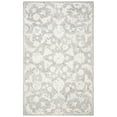 thumbnail image 5 of SAFAVIEH Micro-Loop Carl Floral Overdyed Wool Area Rug, Grey/Ivory, 5' x 5' Round, 5 of 8
