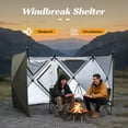 thumbnail image 4 of 4-Panel Camping Wind Screen with Mesh Window, Portable Outdoor Wind Barrier for Beach, Garden, Patio, Backyard & Camping, 4 of 6