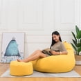 thumbnail image 4 of Super Soft Beanbag Chair Cover Memory foam sandbag Seat Cover Detachable Particles Filled Lounger Sofa Furniture Sofa Tatami Suitable for Adults Kids Size 35.4"x43.3"(Not Included Filling), 4 of 5