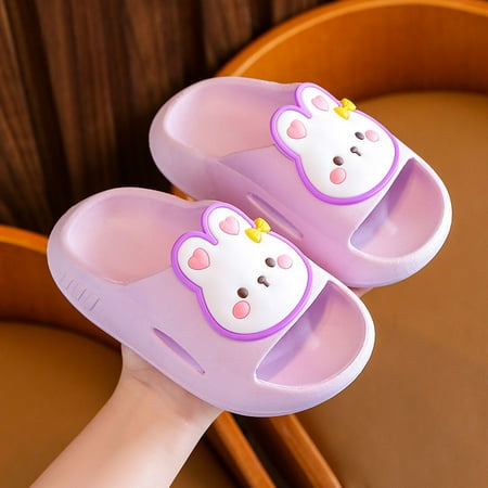 

Girls Boys Cloud Slides Slippers Cartoon Bunny Lightweight Non Slip Open-toe Shoes For Indoor Outdoor Shower Bathroom Spring And Summer