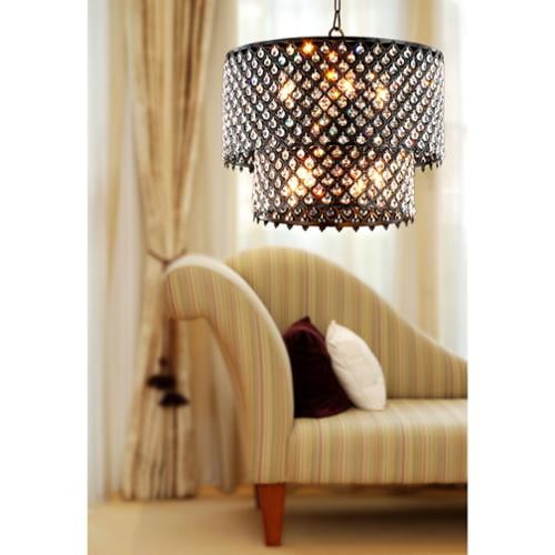 The Lighting Antique Black 8 Light Double Round Crystal The Lighting Antique Black 8 Light Double Round Crystal Chandelier