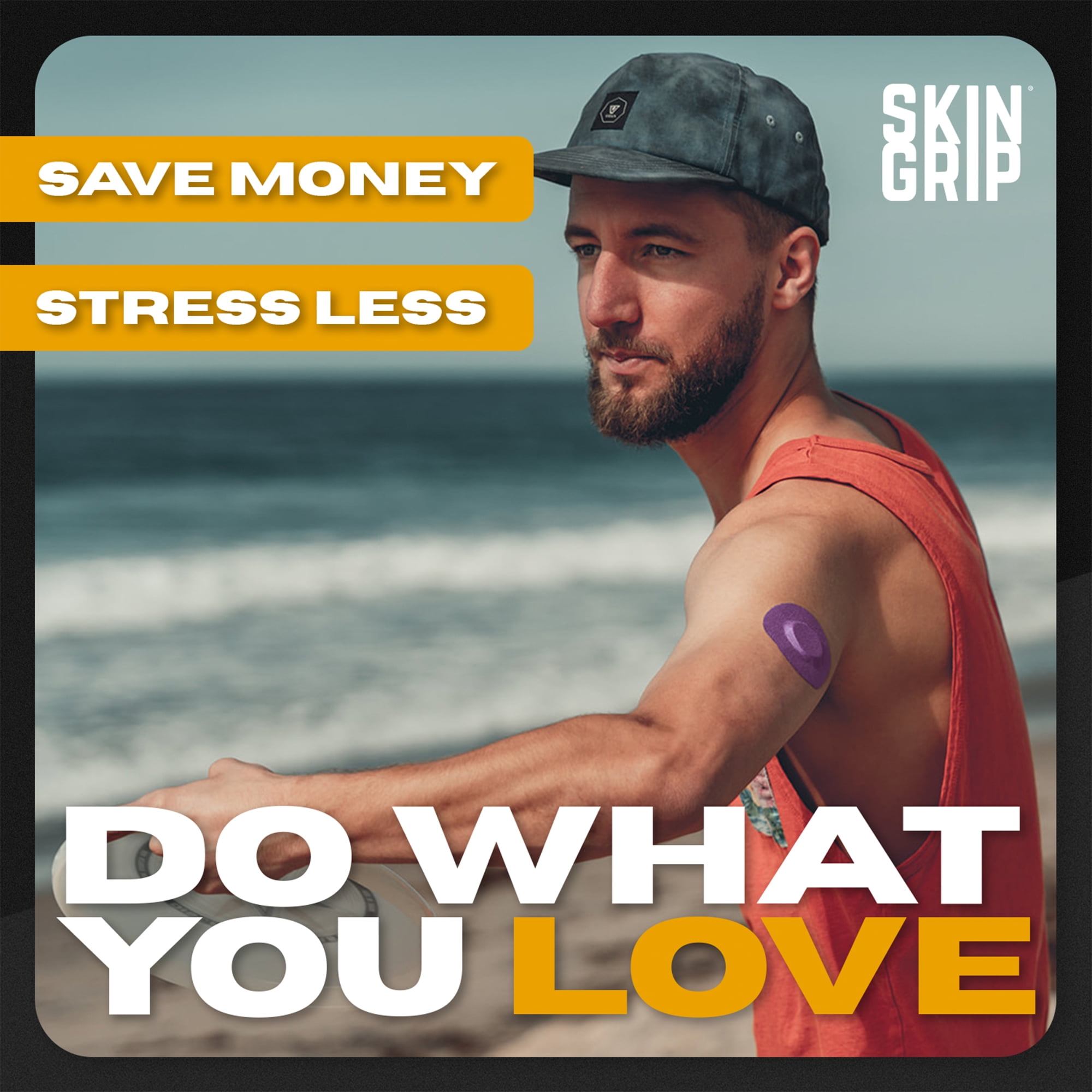 Skin Grip Freestyle Libre 2 & Lingo Patches - 20 Pack, Waterproof CGM Glucose Monitor Adhesive Covers, Durable Long-Lasting Sensor Patches - Rainbow