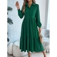 thumbnail image 4 of Women's Long Sleeve V-Neck A-Line Flowy Maxi Dress, 4 of 9