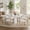 WhiteWhite6PCS, variant on Katboc 47" Round MDF Dining Table Set with White 4/6 Teddy Fleece Chairs for Kitchen & Dining Room