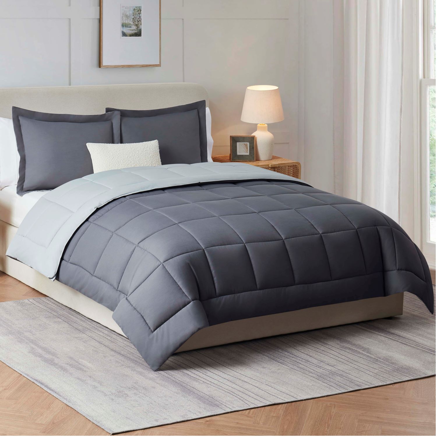 Nestl Twin Comforter Set, 2-Piece, Gray photo 6