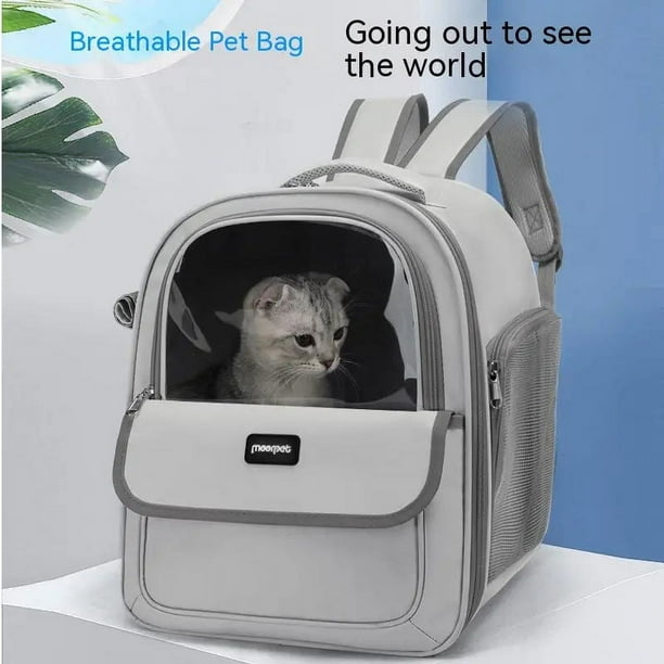Pet Bag for Cat Carrier Backpack Bag Travel Pet Portable Breathable Dog Backpack Transparent Large Space Bag Carrier ShopWise Round Bodega Aurrera en linea