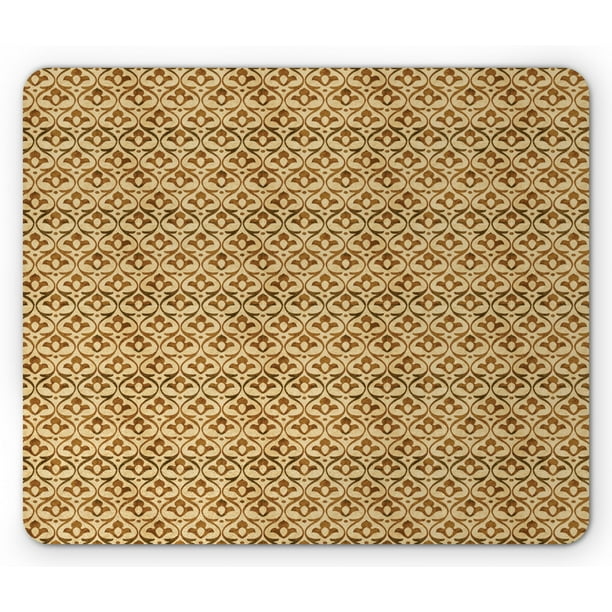 Retro Mouse Pad, Worn out Look Abstract Pattern with Ornamental Wavy