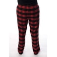thumbnail image 3 of #followme Men's Flannel Pajamas - Plaid Pajama Pants for Men - Lounge & Sleep PJ Bottoms (Black / Red - Buffalo Plaid, Large), 3 of 3