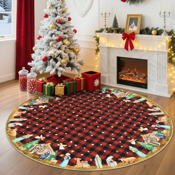 Christmas Kitchen Runner Rugs and Stain Resistant Mats Non Slip Area Rugs Holiday Décor Floor Mats for Kitchen Home Hallway for Living Room、Entrance Door、Bedroom、Laundry Room、Dormitory