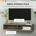thumbnail image 4 of Wall Mounted TV Stand for 50 Inch TV, Floating Media Console with 2 Storage Shelves & Cable Management, Dark Gray Entertainment Center for Living Room & Home Office, 4 of 8