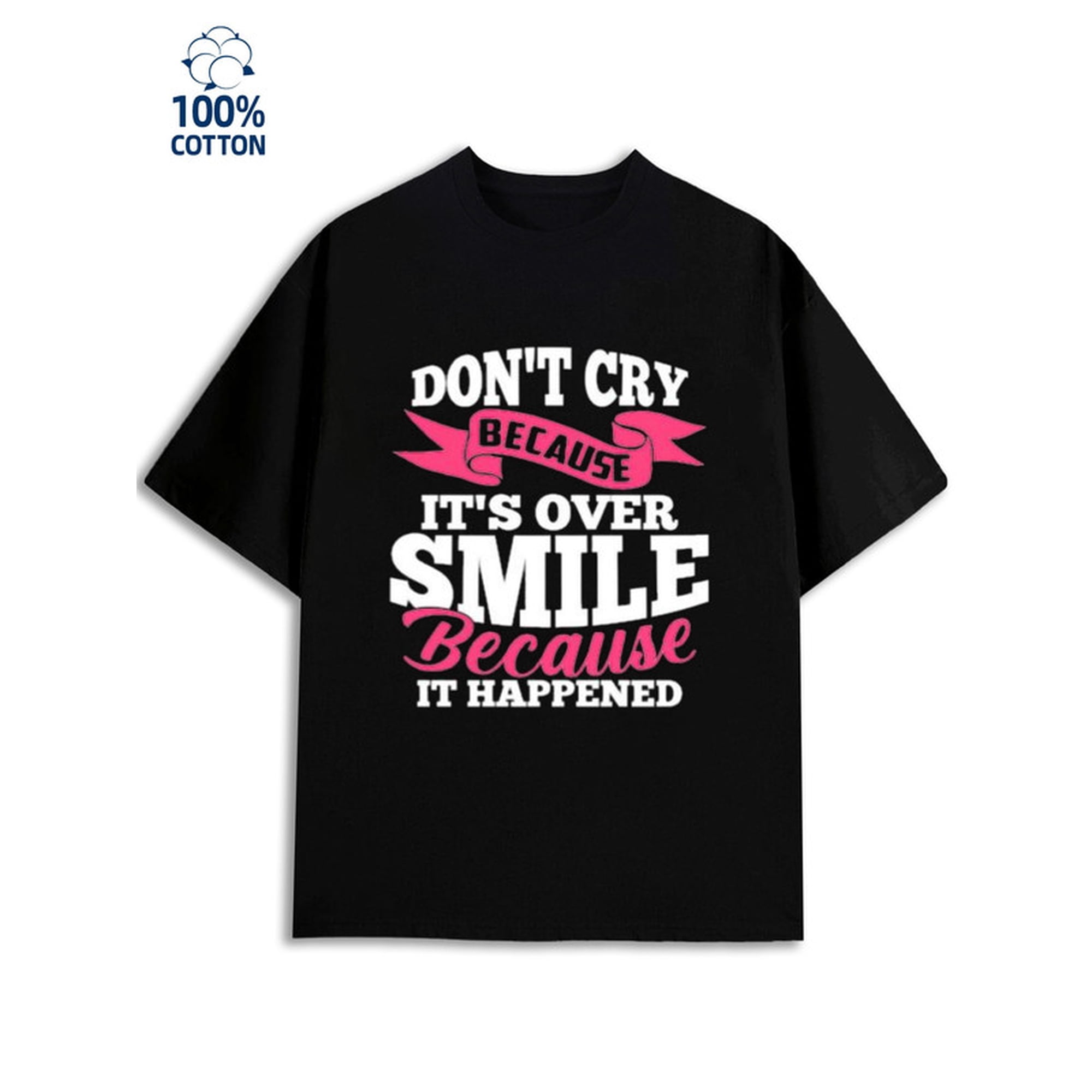 Smile Over It men's funny humor black Breathable fabric, round neck, short sleeves husband wife Funny Unisex Shirt Graphic Tee tshirts Trendy Unisex Shirt Short Sleeve tshirts