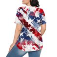 thumbnail image 5 of Fiudx Liquidación de Ahorros de Verano Tops Estampados Informales de Manga Corta con Cuello Redondo y Estampado Del Día de La Independencia para Mujer, 5 of 5