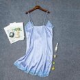 thumbnail image 6 of LIZUOJUN Under $ 5 Women Nightgowns Lace Chemise Plus Size Cute Sleepwear Cami Nightie Sleeveless Satin Wide Strap Silk Sleep Shirt Silky Loose Sleepwear V Neck Light blue,M, 6 of 8