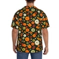 thumbnail image 3 of Susaid Harvest Pumpkins Print Men's Polo Shirts Button Down Short Sleeve Casual Summer Beach Vintage Shirts for Men-Medium, 3 of 5