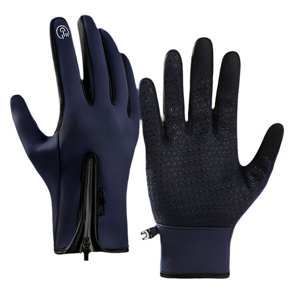 TELOLY 1Pair Mens Gloves for Cold Weather Outdoor Activity Snow Gloves Women All-Weather Winter Gloves Navy XL