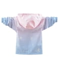 thumbnail image 3 of Little Girls Gradient Color Rain Jackets Lightweight Windproof Hoodie Jacket Kids Waterproof Windbreaker 4-14 Years, 3 of 7