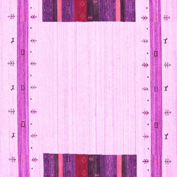 Ahgly Company Indoor Square Solid Pink Modern Area Rugs, 3' Square