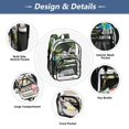 thumbnail image 5 of Large Clear PVC Backpack Heavy Duty See Through Backpack for Adults Work Travel, Black Palm Fronds Printed 12L, 5 of 8