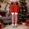 thumbnail image 3 of Christmas Leggings for Women Elastic High Waist Slim Fit Funny Santa Claus Print Tights Pants Workout Yoga Pants, 3 of 9