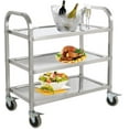thumbnail image 6 of AmGood Stainless Steel Dining Cart - 3 Shelf Heavy Duty Utility Cart on Wheels (Medium - 34" Legth x 18" Width), 6 of 6