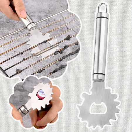 

Cleaning Brushes For Household Use BBQ Grill Scraper Stainless Steel Cleaner Multi Purpose Baking Net Scraper Slot Cleaner Stainless Steel Scraper