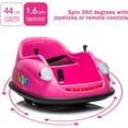 thumbnail image 3 of Jojoka 12V Kids Bumper Car with Remote Control, Toddlers Electric Ride On Toys with LED Lights & 360 Degree Spin, 2 Speeds, Bluetooth, Music, Safety Belt, Heighten Seat Back for Boys & Girls, Pink, 3 of 8