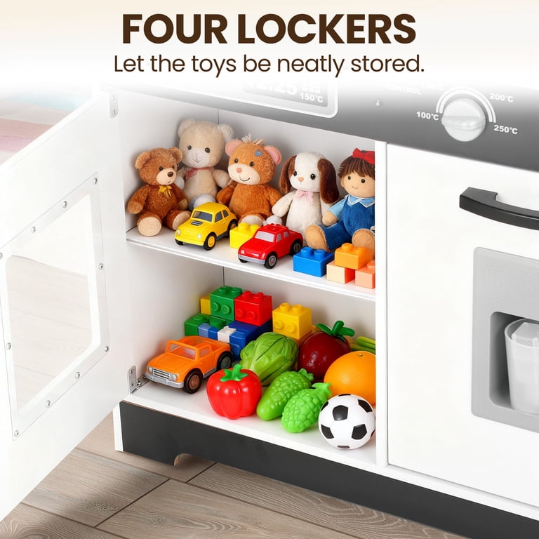 COCLUB 2-in-1 Wooden Play Kitchen & Laundry Center photo 4