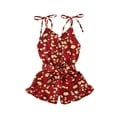 thumbnail image 1 of EYIIYE 1-6Y Toddler Girl Summer Floral Printed Straps Button Jumpsuits, 1 of 9