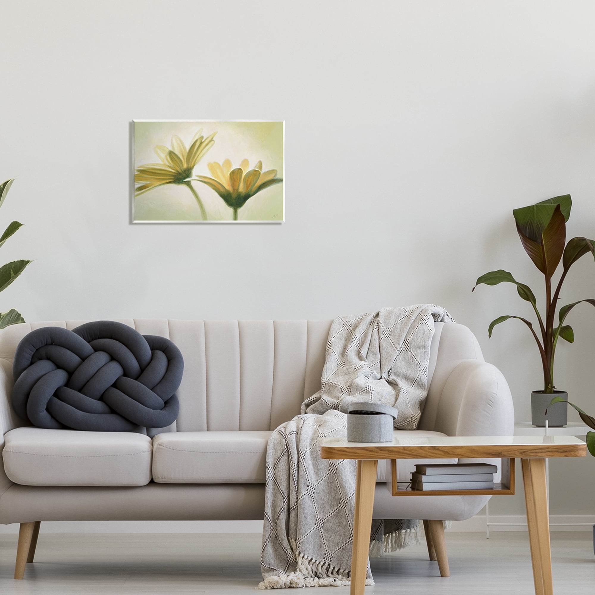 Stupell Industries Two Daisies Painting Botanical & Floral Painting Unframed Art Print Wall Art, 19 x 13