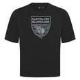 thumbnail image 2 of Men's Levelwear  Black Cleveland Guardians Oversized Luxe Signature Knit Buckler T-Shirt, 2 of 3