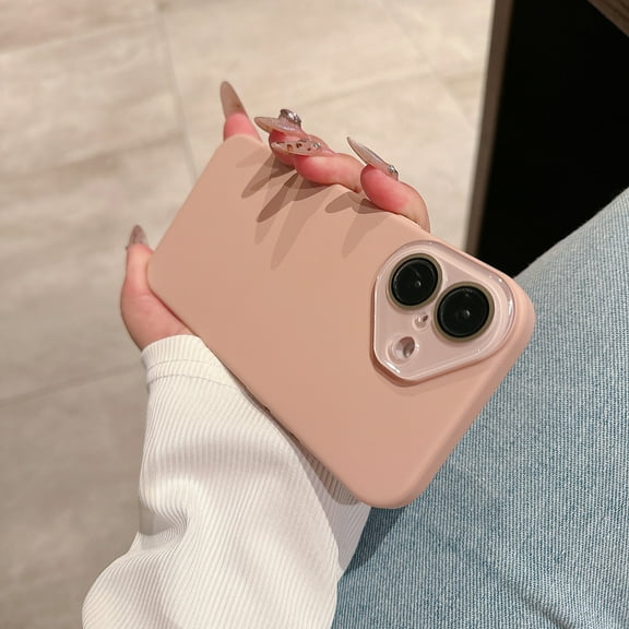 Morandi Series Case for Apple iPhone 16, iPhone 16 Case, Slim Fit Camera Lens Protective Shockproof Anti-Scratch Stylish Phone Case for iPhone 16, Rosegold