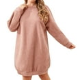 thumbnail image 2 of OSFVNOXV Plus Size Knit Nightgowns for Women Fleeced Lined Short Nightshirt Long Sleeve Loungewear for Warm Winter, 2 of 5