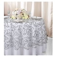 thumbnail image 2 of YOSITiuu 90" Round Embroidered Organza Sheer Table Overlays Toppers Organza Tablecloths Table Covers Linens for Wedding Party Banquet Events - White/Black, 2 of 2
