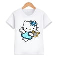 thumbnail image 2 of Hello Kitty-ropa para niños, novedad de verano, pantalón corto informal para niñas, camisetas de manga corta, camisas bonitas de dibujos animados para bebés, Camiseta deportiva cómoda, 2 of 5