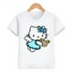 thumbnail image 2 of Hello Kitty-ropa para niños, novedad de verano, pantalón corto informal para niñas, camisetas de manga corta, camisas bonitas de dibujos animados para bebés, Camiseta deportiva cómoda, 2 of 5