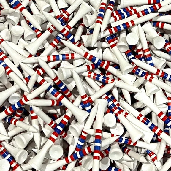 Premium Bamboo Golf Tees w/ Colored Stripes - 2.75" Length