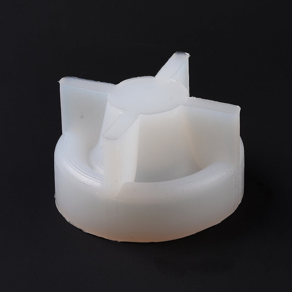 2pc DIY Round Candlestick Silicone Molds Funny Beijing Hot Pot Shaped Candle Holder Molds for Resin Gesso Cement Craft Making White 9.5x5.7cm