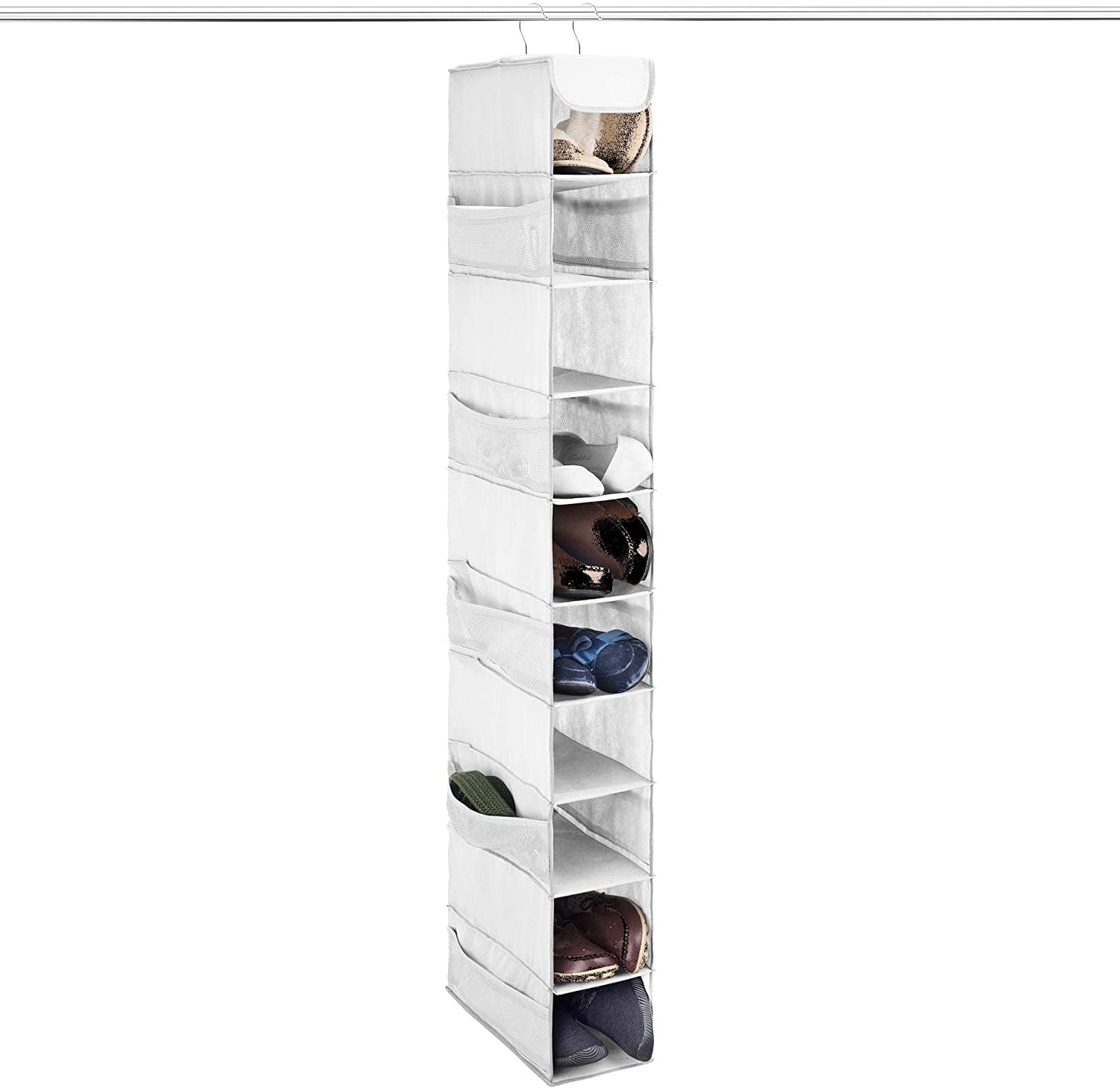 10Shelf Hanging Shoe Organizer (1 Pack) Hanging Closet Shoe Organizer