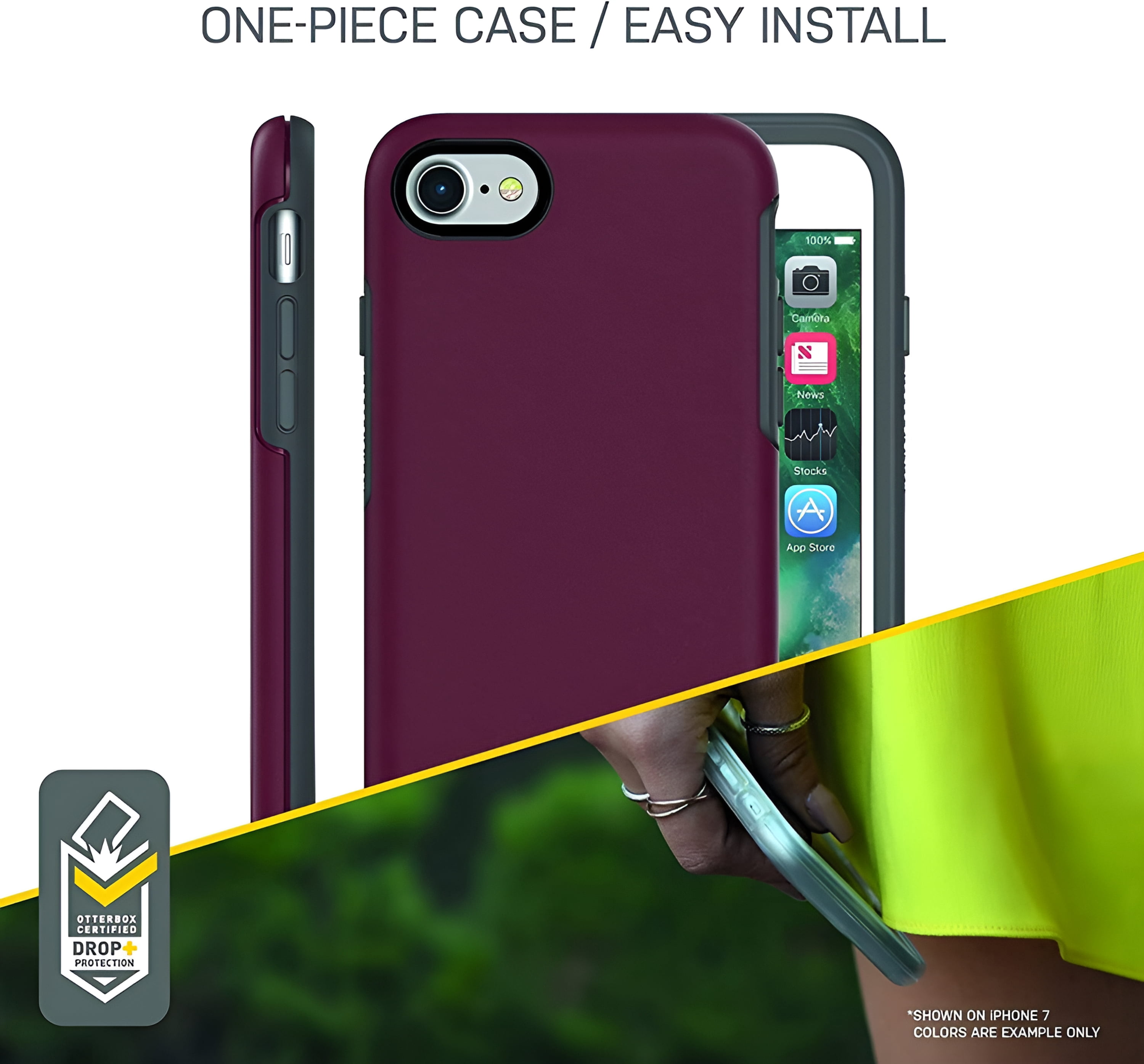 OtterBox Symmetry Series Slim Case for iPhone SE 3rd Gen 2022, iPhone SE 2nd 2020, iPhone 8 and iPhone 7 NOT Plus - Bulk Packaging - Black