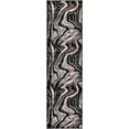 thumbnail image 2 of HR Lava Grey Black Modern Contemporary Abstract Area Rugs Marble Pattern, 2' x 7' Runner, 2 of 5