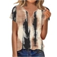 thumbnail image 5 of AUNVITO Women's Casual Fashion T-Shirt Short Sleeve V Neck with All-Over Print for Spring Summer, 5 of 6