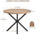 thumbnail image 4 of 5 Piece 39" Round Mid-Century Dining Table Set for 4, with 4 Boucle Upholstered Chairs, Compact Kitchen Table for Small Space, Apartment Living Room, 4 of 9