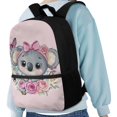 thumbnail image 4 of Jeiento Koala Backpack for Girls 8-10 10-12 School Bags Flower Elementary Middle School Bookbag Pink Back Pack Purse Kids Daycare Satchel Bag 17inch Children Daypack, 4 of 6
