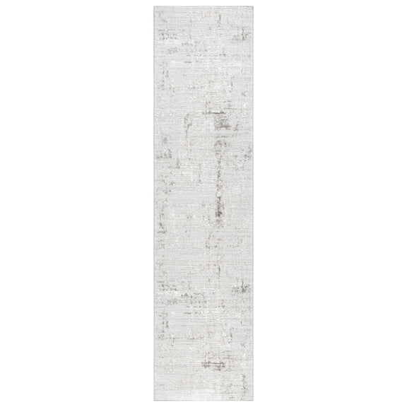 SAFAVIEH Parker Tyson Abstract Runner Rug, Light Grey/Ivory Grey, 2' x 8'