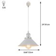 thumbnail image 3 of FSLiving H-Type Track Pendant Light Silver Metal Hanging Light Retro Vintage Design Light Fixture for Bedroom Bar Entryway Loft Aisle,Customizable (No Bulb,No Track) - 3 Pack, 3 of 6