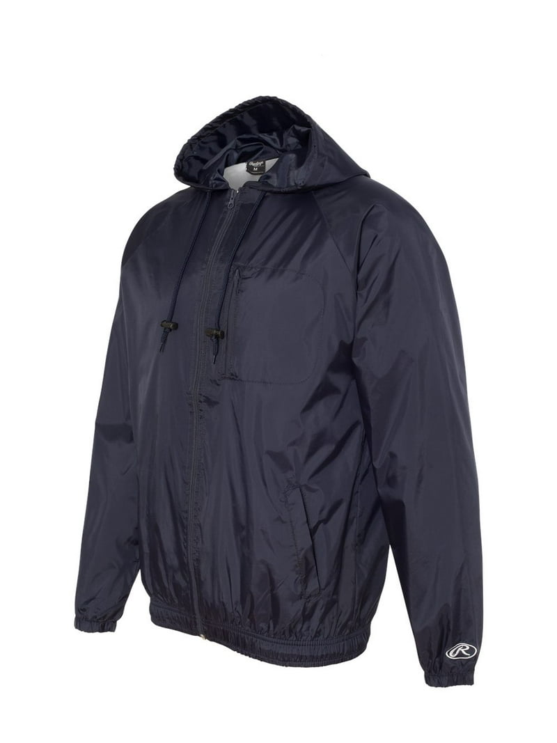 Adult Nylon Taffeta Hooded Coaches Jacket - NAVY - M - Walmart.com