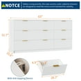 thumbnail image 2 of Commode de Rangement Cannelée Rétro Mi-Siècle, Grande Unité en Bois à 8-9 Tiroirs Convenant comme Armoire de Chevet et Meuble d'Organisation de Couloir, 2 of 8