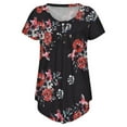 thumbnail image 5 of asdoklhq Womens Plus Size Tops Clearance,Women Tie-Dye Print Button T-Shirt Blouses, 5 of 6