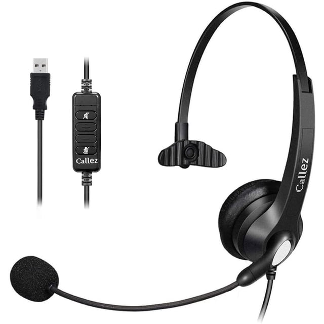 Auriculares USB Mono Callez C500U3 Con Micrófono Con Cancelación de Ruido
