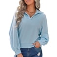 thumbnail image 1 of Suéter de cuello abotonado, suéter de cuello abotonado para mujer, suéter de solapa para mujer, suéter de solapa muy versátil, 1 of 6